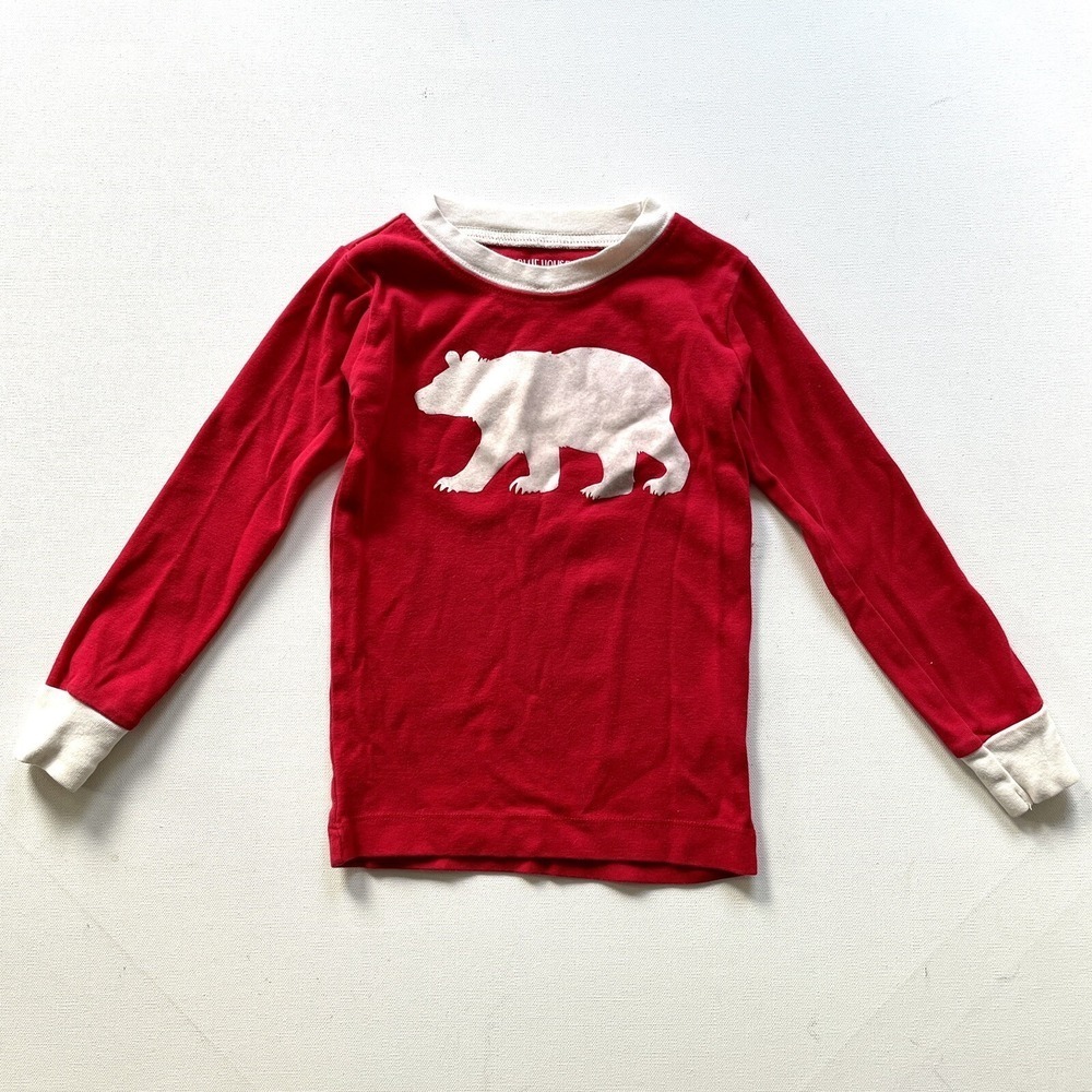 Little Blue House T Shirt Boys 4T Red Bear Graphic Long Sleeve Lake Tahoe Cotton